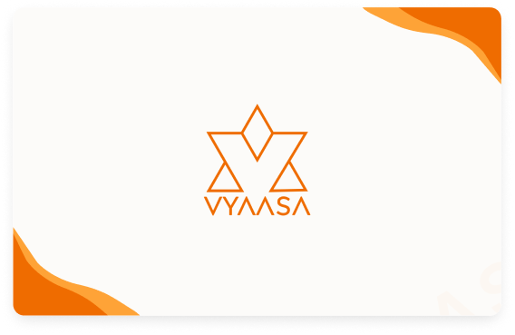 Back of the Vyaasa employability card, showing the Vyaasa logo